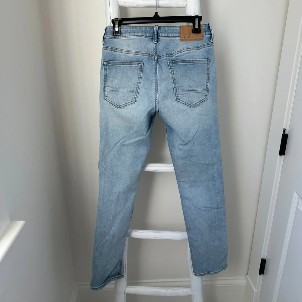 PacSun Men's Slim Jeans in Light Blue Size 28 X 30